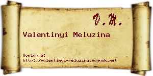 Valentinyi Meluzina névjegykártya